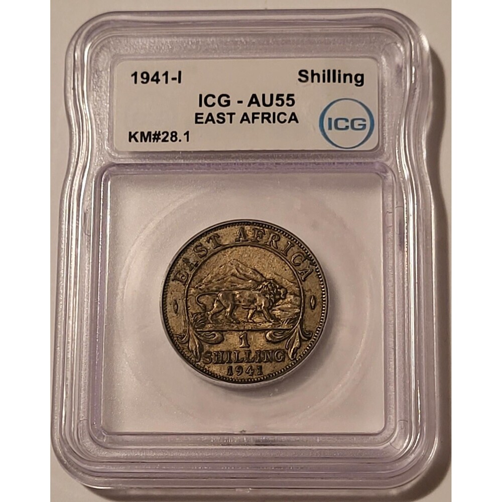 East Africa (Kenya) George VI 1941 I Silver Shilling AU55 ICG Toned